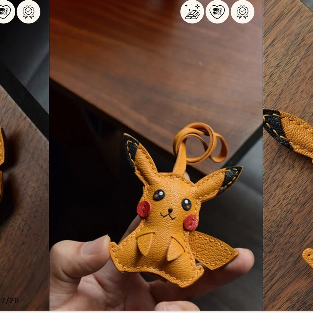 COPY - NIB Sticky Zoo Pikachu leather charm